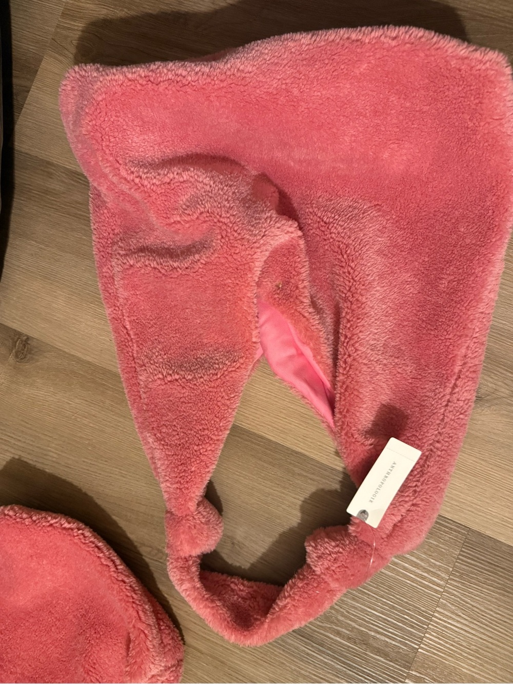 Anthropologie Plush Sherpa Tote in Coral Pink - Picture 2 of 6